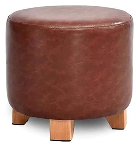 QIAOJUN Fußstütze Fußstütze Hocker Ottoman, Fußstütze Hocker rund, gepolsterter tragbarer Fußhocker aus Holz, gepolsterter Sitz für das Wohnbett zu Hause