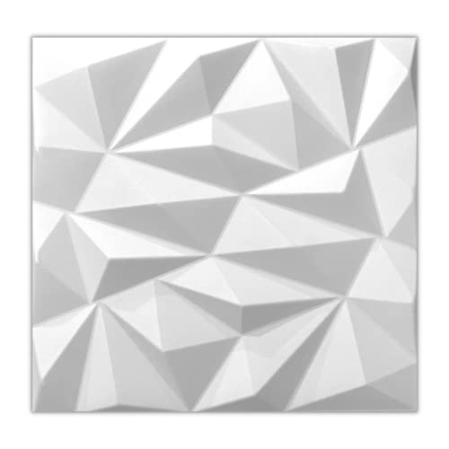 4qm / 3D Wandpaneele Wandverkleidung Deckenpaneele Platten Paneele ZIRKON Weiß POLYSTYROL MATERIAL (4qm = 16Stück)