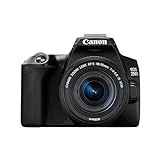 Canon EOS 250D APS-C DSLR-Kameragehäuse mit EF-S 18-55mm F4-5.6 is STM Objektiv | 24,1 Megapixel, dreh- und schwenkbarer 3-Zoll-LCD-Touchscreen, 4K-Video, Dual Pixel CMOS AF, Bluetooth – Schwarz