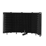 Faltbarer Mikrofon-Isolationsschild,Mic Shield 5 Seiten Vocal Booth 3-Schicht Tragbar Geräuschdämmung Absorbierend Schaum für Studioaufnahmen auf dem Schreibtisch.