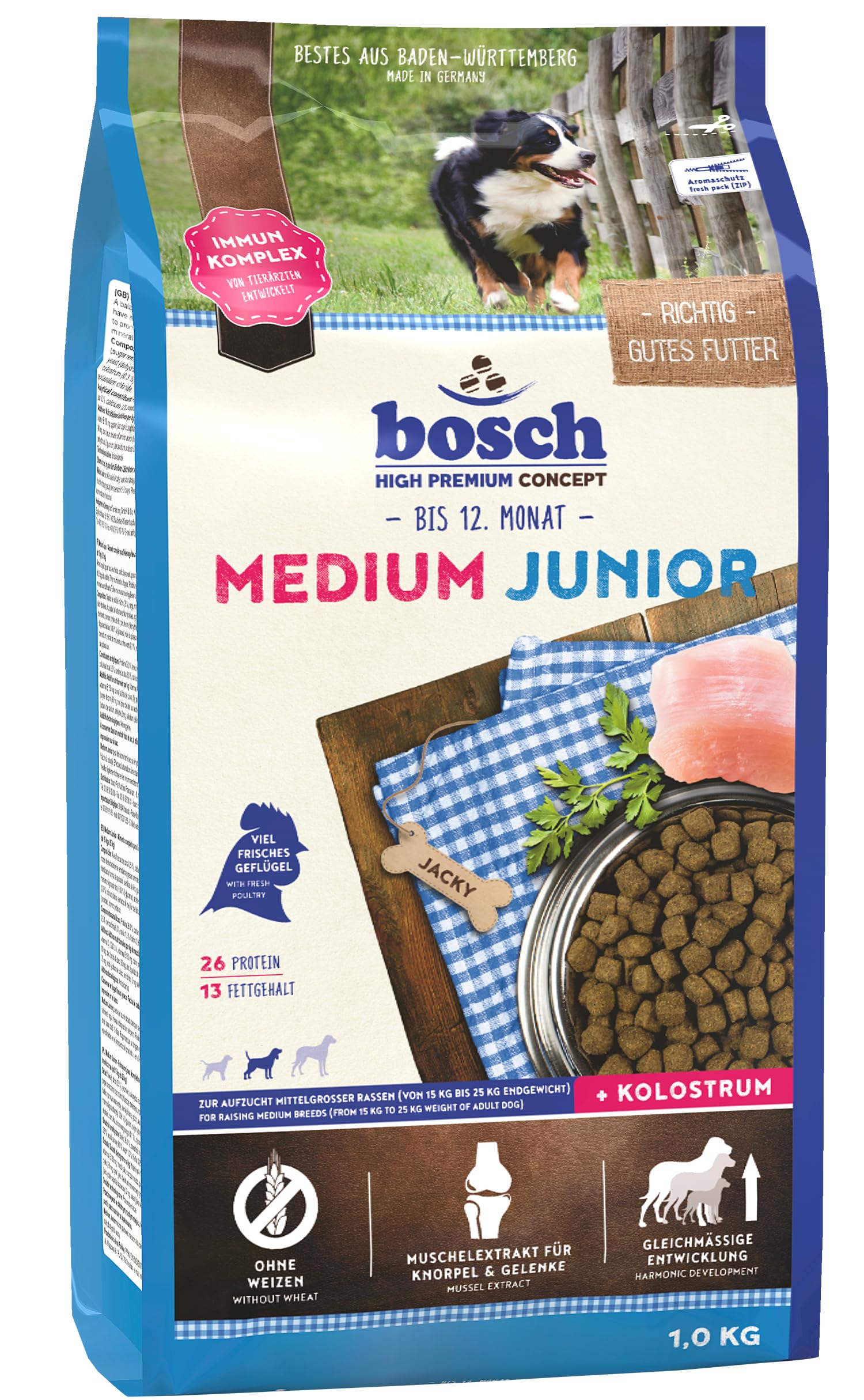 bosch HPC Medium Junior | Hundetrockenfutter zur Aufzucht mittelgroßer Rassen | 1 x 15 kg