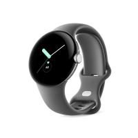 Google Pixel Watch (Wi-Fi) - 41mm in Polished Silver mit Sportarmband in Char...