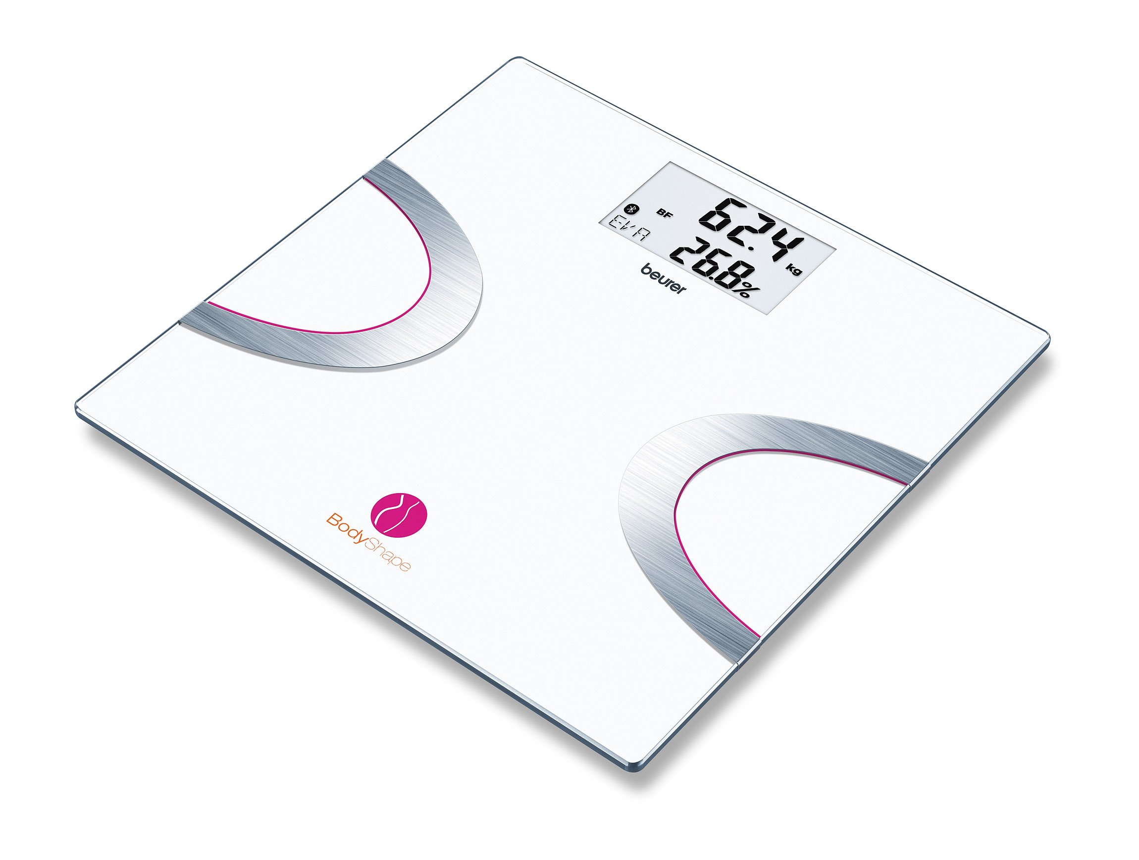 Beurer BodyShape Diagnosewaage BF 710, Personenwaage mit Körperfettanzeige und App, pink