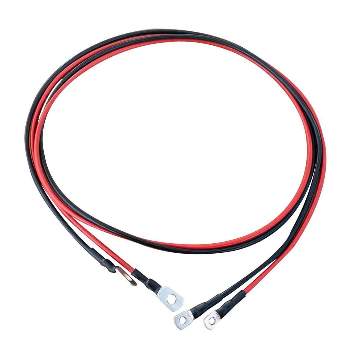 ECTIVE Wechselrichter-Kabel – M6/M8, 1m, rot/schwarz, Kupfer, 6 mm² - Batteriekabel, Kabel-Satz, Kabel für Wechselrichter 300W mit Ringösen für 12V Batterie, Versorgungsbatterie, Autobatterie