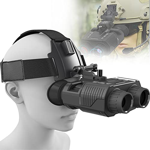 Helm Nachtsichtgerät, Infrarot HD Nachsichtbrille 300m, Nachtsicht Fernglas Jagd mit 1080P Foto und Video, Dunkelheit 4-facher digitaler Zoom für Jagd und Überwachung