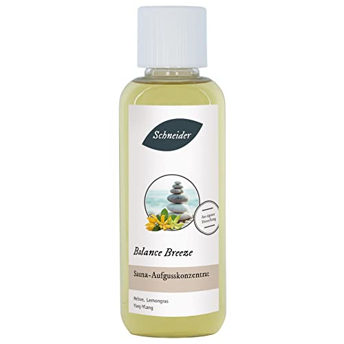 Saunabedarf Schneider – Saunaaufguss Balance Breeze 250 ml Inhalt – harmonisierendes Aufgusskonzentrat mit Lemongras