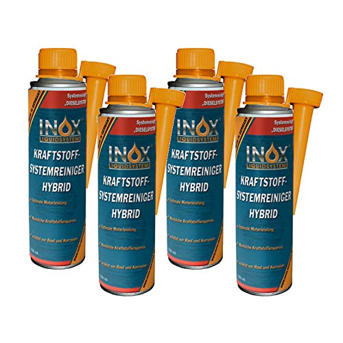 INOX® Kraftstoffsystemreiniger Hybrid Additiv, 4 x 250 ml - Zusatz anwendbar für alle Hybridfahrzeuge mit Ottomotor