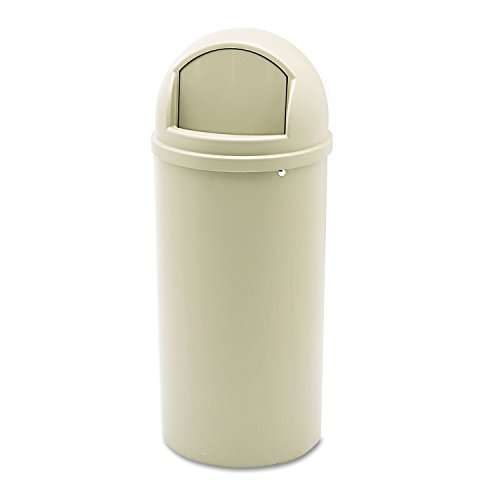 Rubbermaid Commercial 15 gal Polyethylene Round Marshal Classic Trash Can - Beige