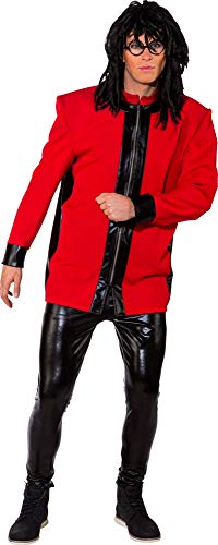 Unbekannt Herren Kostüm Musiker Jacke mit Schulterpolster blau oder rot Gr. 46-56 Show-Kostüm 80er 90er Karneval (50/52, rot)