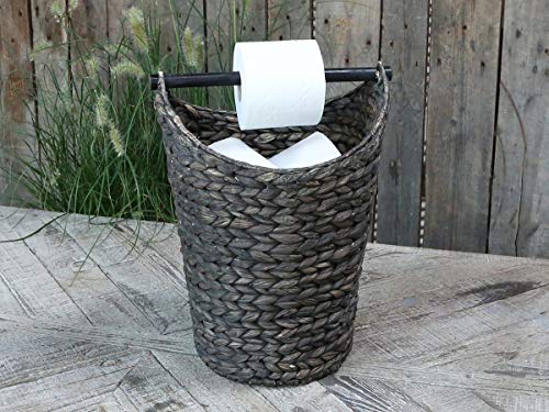 Chic Antique Toilettenpapierhalter Rattankorb Klopapier Korbhalter WC Rollenhalter