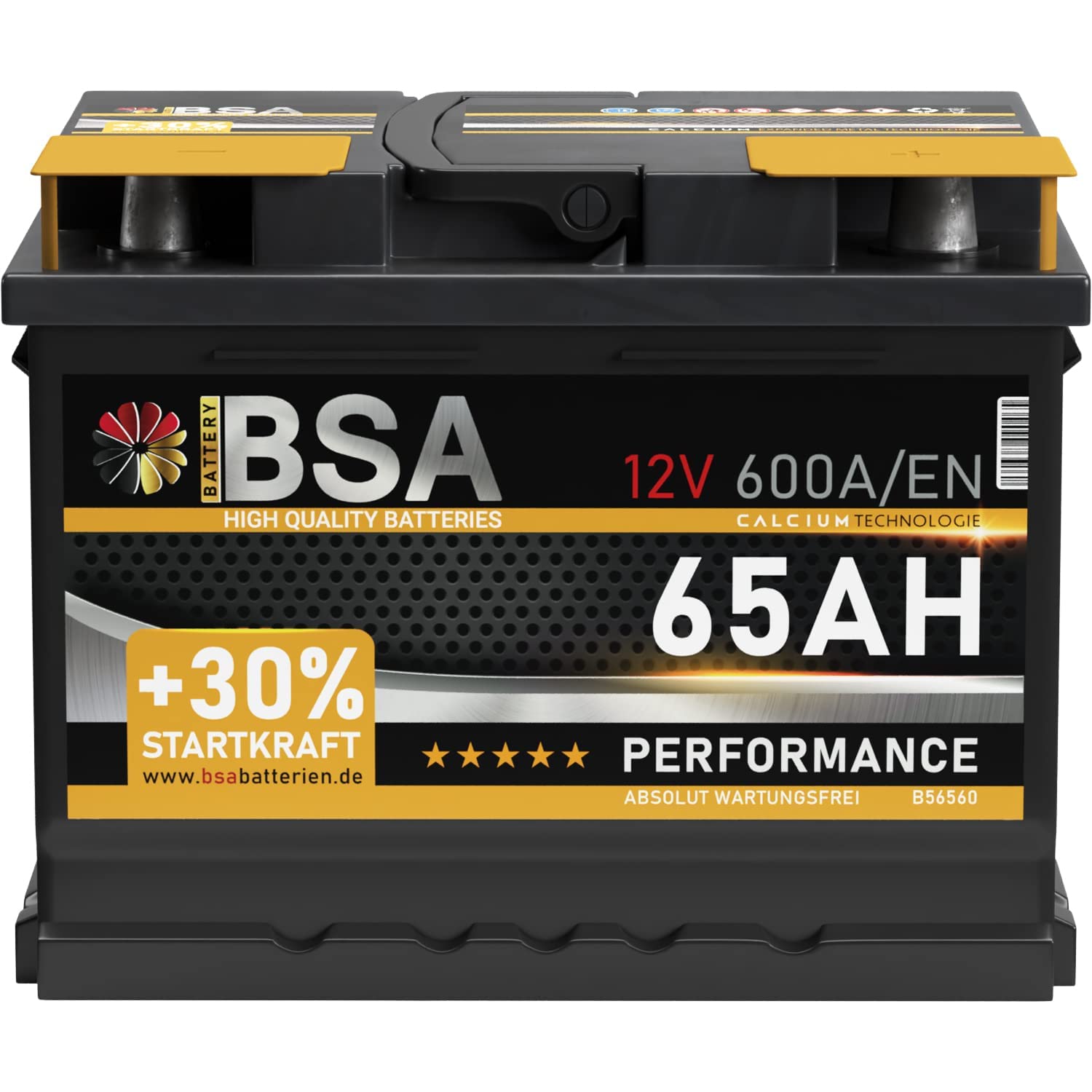 Autobatterie 65Ah Starterbatterie ersetzt 60Ah 61Ah 63Ah 62Ah 64Ah Batterie