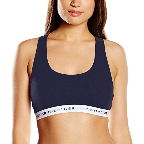 Tommy Hilfiger Damen Bustier Cotton bralette iconic, Gr. 36 (Herstellergröße: SM), Blau (NAVY/white BLAZER-PT 416)