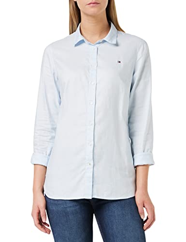 Tommy Hilfiger Damen Heritage Regular FIT Shirt Bluse, Blau (Skyway 893), 36 (Herstellergröße: 6)