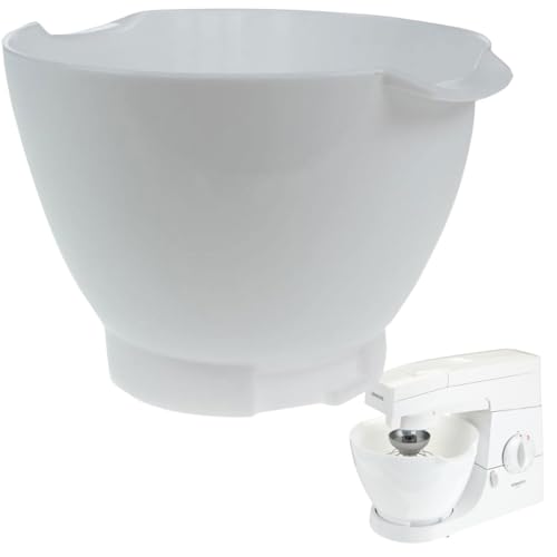 UTIZ Kompatible weiße runde große Rührschüssel (4,6 l) für Kenwood-Modelle KM201, KM210, KM220, KM290, KM300, KM310, KM315 (Foodmixer Bowl)