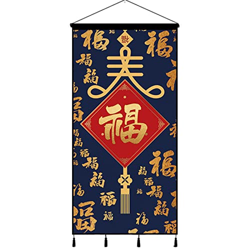Rollbilder, Feng Shui tibetisches Thangka, asiatische, mit Seide bemalte Rollbilder, Wandbehang, Dekor, Poster, Wanddekorationen for Wohnzimmer (Color : B)