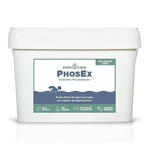 swimcare® PhosEx - 5 kg - Natürlicher Phosphatbinder für Schwimmteiche - Reduziert Algenwachstum - Ganzjährig anwendbar - Ohne chemische Zusätze