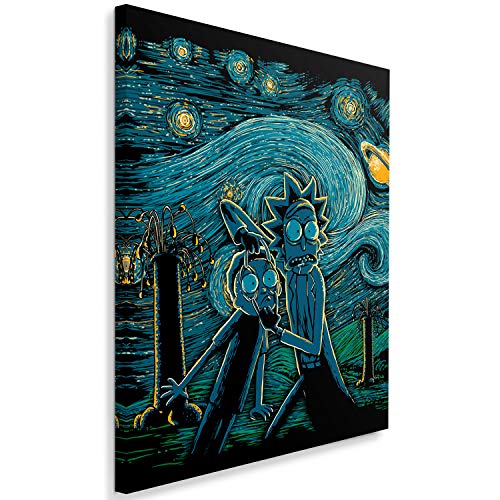 Feeby Science Fiction vom DDJVIGO Leinwandbild - 40x60 cm - blau schwarz gelb