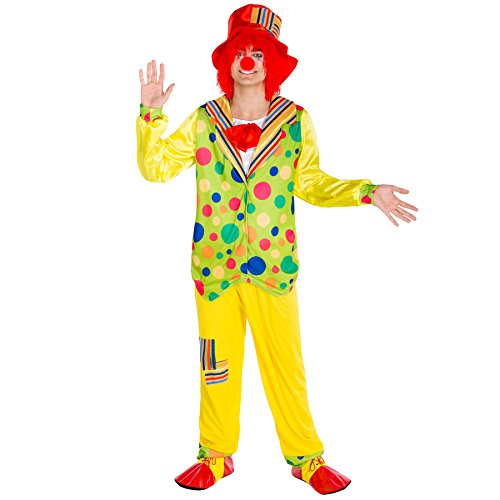 TecTake dressforfun Herrenkostüm Clown | Kostüm + Clown-Nase & Schlapphut | Harlekin Clown-Kostüm Fasching (XXL | Nr. 300837)