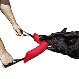 Dingo Gear Baumwolle-Nylon Beißwurst für Hundetraining K9 IGP IPO Obiedence Schutzhund Hundesport,45 x 8 cm, 2 Griffen Rot S00068