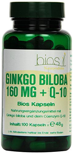 Bios Ginkgo Biloba 160 mg und Q-10, 100 Kapseln, 1er Pack (1 x 48 g)