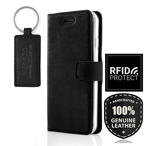 RFID - Premium Vintage Ledertasche Schutzhülle Wallet Case aus Echtesleder Nubukleder Farbe Schwarz für Samsung Galaxy S10e