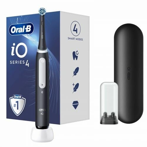 Oral-B iO 4 - Erwachsener - Rotierende Zahnbürste - Tägliche Pflege - Sensibel - Super sensitive - für weiße Zähne - Schwarz - Matte Black - Akku (iO4 Matt Black)