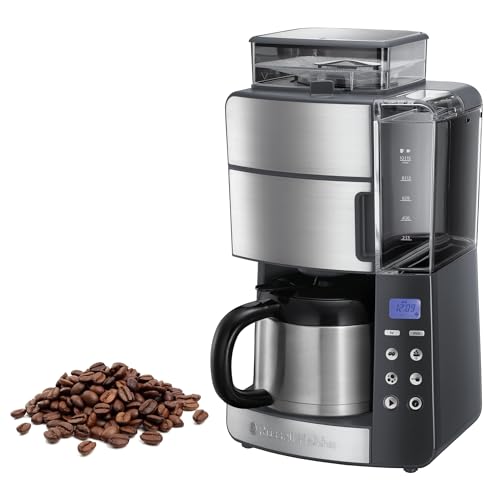 Russell Hobbs 25620-56 Kaffeemaschine Grind and Brew, Thermo-Filter, halbautomatisch, 1000 W, integrierte Körnermühle, programmierbar