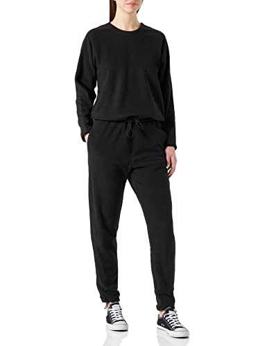 Urban Classics Damen Ladies Polar Fleece Jumpsuit, Schwarz (Black 00007), Small (Herstellergröße: S)