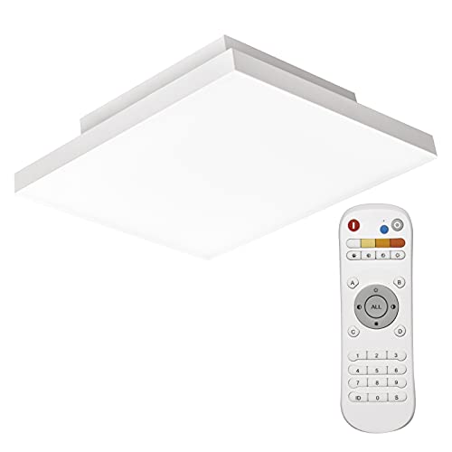 EMOS LED Deckenleuchte 18W dimmbar mit Fernbedienung, rahmenlos, CRI 95, einstellbare Helligkeit 125-1250 lm und Lichtfarbe 2700-6000 K für Wohnzimmer, Kinderzimmer, Schlafzimmer, Flur, Büro, 29,5 cm