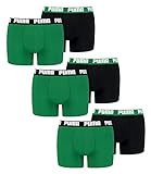 PUMA 6 er Pack Boxer Boxershorts Men Herren Unterhose Pant Unterwäsche, Farbe:035 - Amazon Green, Bekleidungsgröße:M