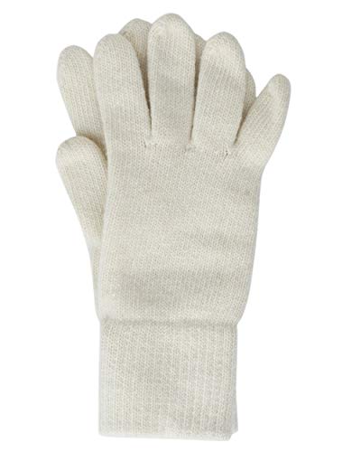 FosterNatur , Merino Damen Handschuhe Fingerhandschuhe Winterhandschuhe, 100% Wolle (Natur, Gr. 6)