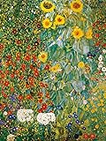 1art1 Gustav Klimt Poster Bauerngarten Mit Sonnenblumen, 1905-06 Kunstdruck Bild 80x60 cm