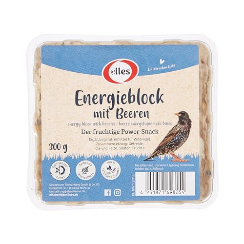 Elles Energieblock mit Beeren 11x300g I Fruchtiger Power-Snack für Wildvögel | 100% natürliche Zutaten | Ganzjährige Fütterung und Ambrosia-kontrolliert(Beeren, 11 x 300 g)