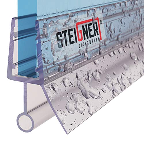 STEIGNER Duschdichtung, 180cm, Glasstärke 6/7/ 8 mm, Gerade PVC Ersatzdichtung für Dusche, UK08