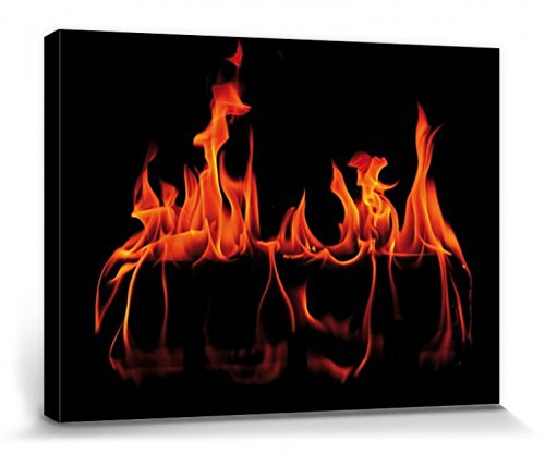 1art1 Feuer - Warmes Kaminfeuer Poster Leinwandbild Auf Keilrahmen 80 x 60 cm