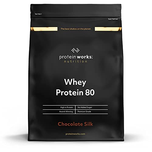 THE PROTEIN WORKS Whey 80 Protein Pulver (Konzentrat) | Chocolate Silk | Premium Eiweißpulver | Proteinreich & Wenig Zucker, 1kg