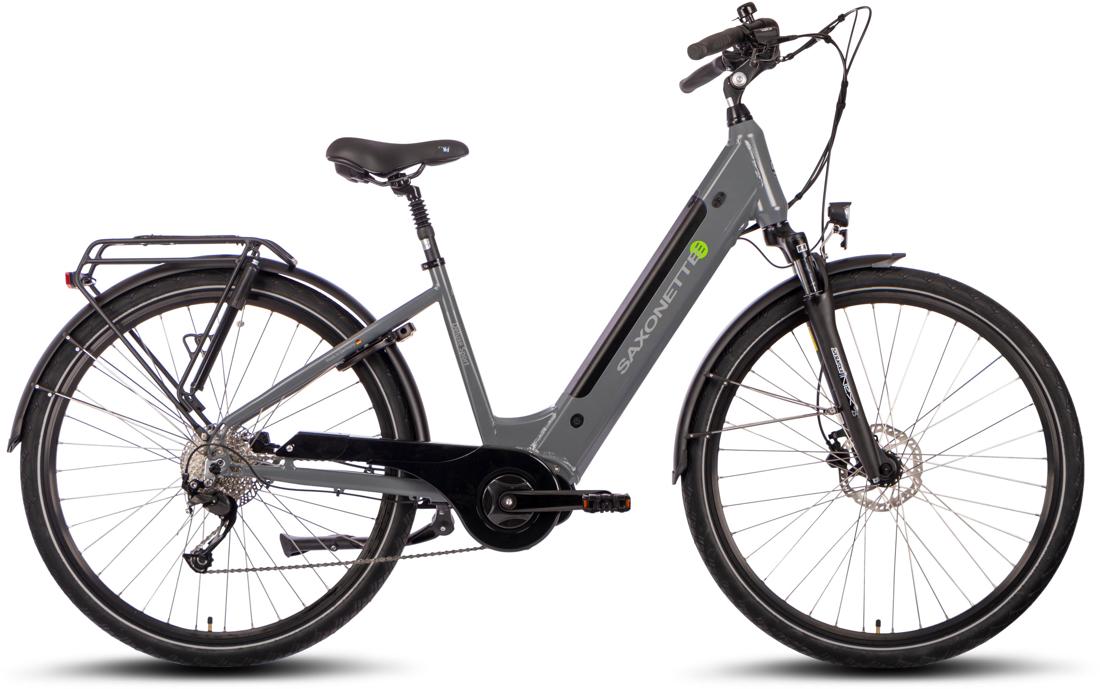 SAXONETTE E-Bike "SAXONETTE Deluxe Sport (Wave)", 9 Gang, Shimano, Alivio, Mittelmotor 250 W