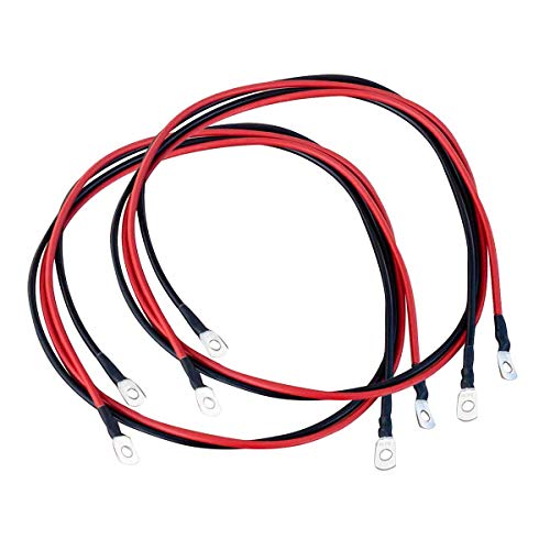ECTIVE 2x Kabel-Satz 1m für Wechselrichter bis 2500W 24V Wechselrichter-Kabel rot/schwarz 10 mm² M8/M8 in 4 Varianten 1-3 Meter