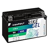 HeyVolt GEL Motorradbatterie 12V 6,5Ah YT7B-4 YT7B-BS CT7B4 FT7B4 GT7B4