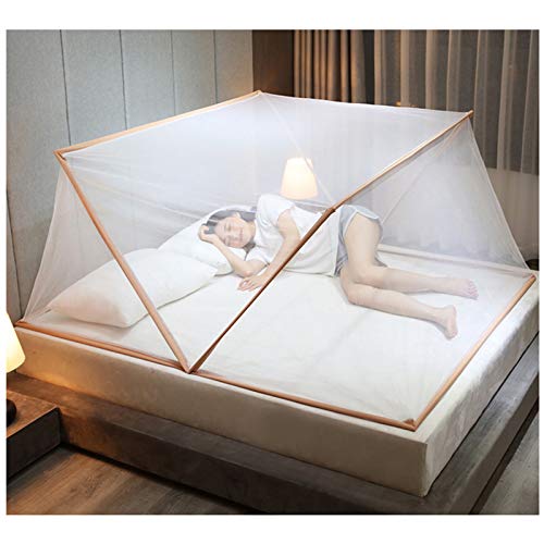 Folding Moskitonetz Zelt für Bett-Anti-Moskito-Abdeckung für Kinder Erwachsene Trip, klappbaren tragbaren zu Hause und unterwegs im Freien Moskitonetz,Braun,80×190×80cm