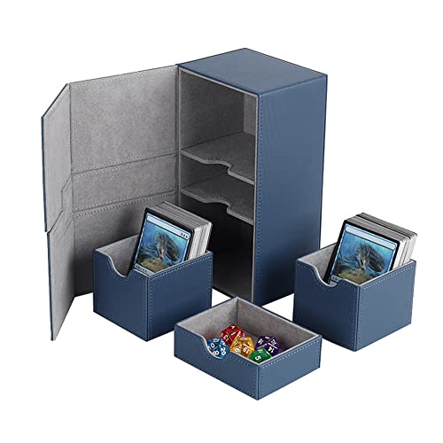 Kanylavy Multifunktions-Etui, Kartenbox, Kartenschutz, Kartendeck-Boxen für Mehr Als 200 Karten, Organizer-Etui, Blau