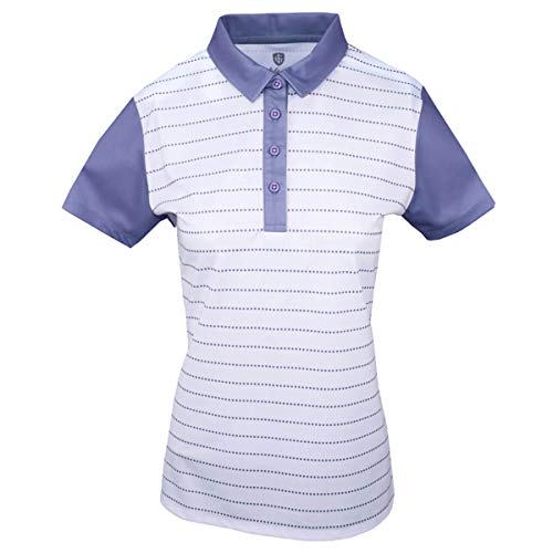 Island Green Damen Golf Ladies Contrast Sleeve Breathable Moisture Wicking Flexible Polo Shirt Polohemd, Lavendel/Weiß, 46