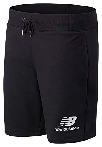 New Balance Herren Essentials Stacked Logo Shorts, Herren, Essentials Stacked Logo Short, Schwarz 20, Medium