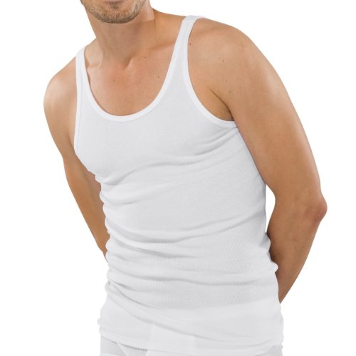 SCHIESSER Herren Achsel-Shirt doppelripp 3er Pack, Farbe:Weiß (100);Größe:4/S