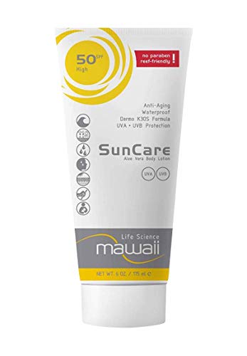 Mawaii SunCare Anti-Aging Sonnencreme 50 SPF - 175 ML - Spezialist Outdoor-Sport Sonnencreme - Wasserfest und Schweißfest - Reef Friendly und ohne Parabene