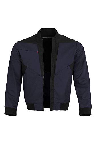 Qualitex X-Serie Unisex Blousonjacke in Marine/schwarz Größe L, Arbeitsjacke für Herren und Damen, Schutzkleidung Arbeitsmantel mit vielen Taschen