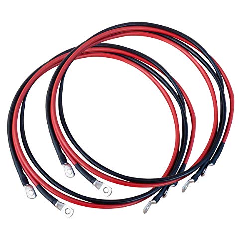 ECTIVE 2x Kabel-Satz 1,5m für Wechselrichter bis 3000W 24V Wechselrichter-Kabel rot/schwarz 16 mm² M8/M8 in 4 Varianten 1-3 Meter