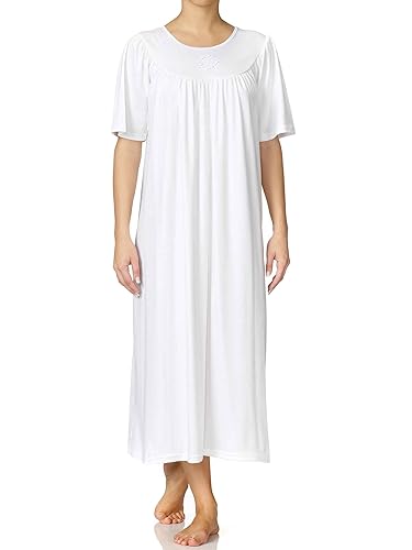 Calida Damen Nachthemd Nightshirt Soft Cotton, Einfarbig, Gr. 46 (Herstellergröße: M 44/46), Weiß (weiss 001)