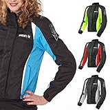 Motorradjacke -Unique- Motorrad Damen Wasserdicht Jacke mit Protektoren Sommer Winter Textil Frauen - schwarz-blau - 40