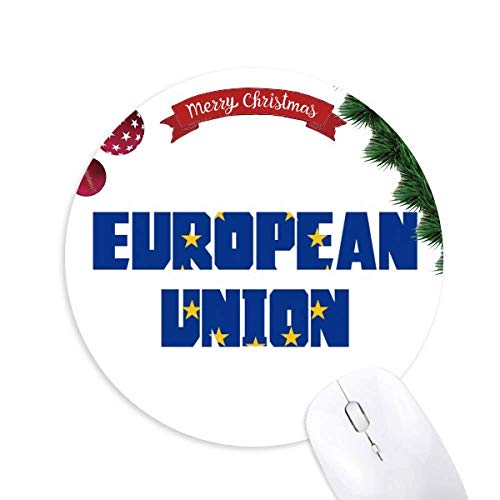 Integration der Flaggen der Europäischen Union Rundgummi Pad Weihnachtsbaum Mat